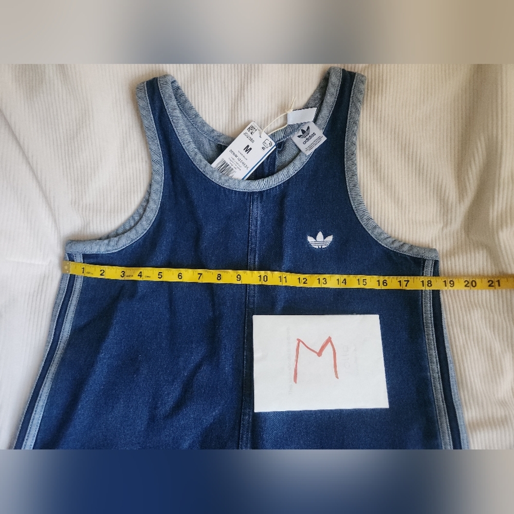 Adidas Women's Denim Tank Dress Indigo Denim 100 Cotton Nwt - Picture 8 of 16